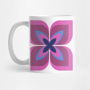 Modern Bold Stylized Flower in bold and vibrant hot pink, magenta and cobalt blue Mug